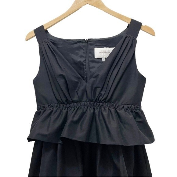 Jill Stuart Dress Women's Size 4 Black Copper Colorblock Peplum Cocktail A-Line - Picture 4 of 10